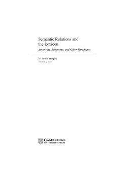 Semantic Relations and the Lexicon