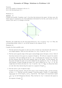 Dynamics of Tilings. Solutions to Problems 1-10
