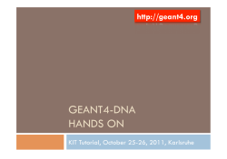 Hands On 2: Geant4-DNA