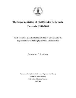 The Implementation of Civil Service Reforms Programme in