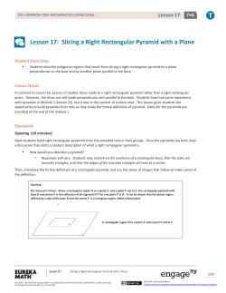 Lesson 17: Slicing a Right Rectangular Pyramid with a