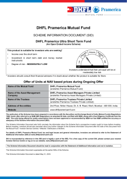 DHFL Pramerica Ultra Short Term Fund