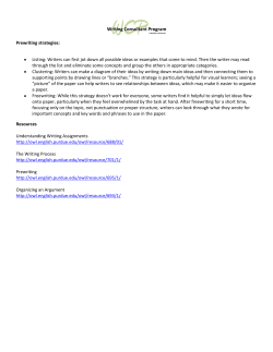 Prewriting strategies: Listing: Writers can first jot down all possible