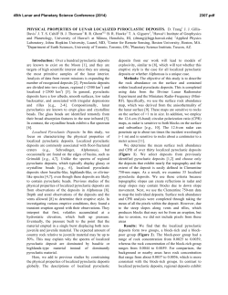 PHYSICAL PROPERTIES OF LUNAR LOCALIZED PYROCLASTIC