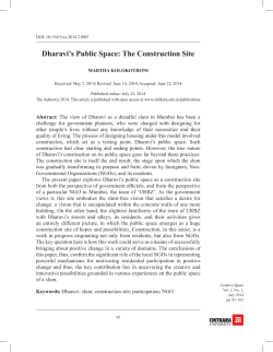 Dharavi`s Public Space: The Construction Site