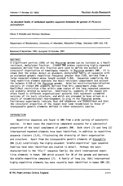 An abundant family of methylated repetitive sequences dominates