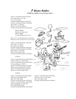 Rhyme Riddles