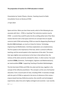 The Preparation of Teachers for STEM