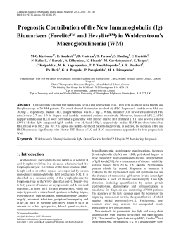 Waldenstom`s Macroglobulinemia, IgM quantification, Freelite