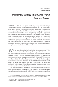 Democratic Change in the Arab World, Past and Present
