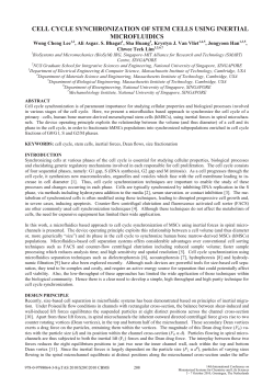 cell cycle synchronization of stem cells using inertial microfluidics