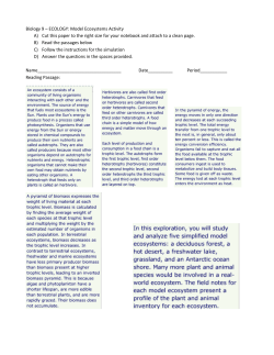 Biology 9 – ECOLOGY: Model Ecosystems Activity A) Cut this paper