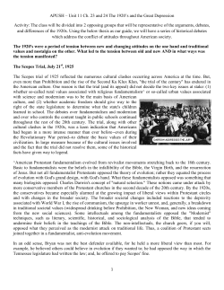 APUSH &ndash; Unit 11 Ch. 23 and 24 The 1920`s and the Great