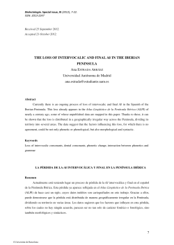 7 THE LOSS OF INTERVOCALIC AND FINAL /d/ IN THE