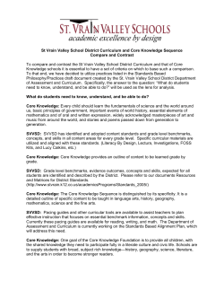 St Vrain Valley School District Curriculum and Core Knowledge