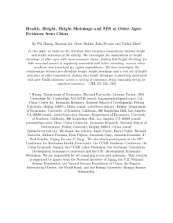 Health, Height, Height Shrinkage and SES at Older Ages: Evidence