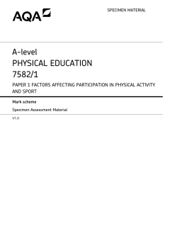A-level Physical Education Specimen mark scheme Paper 1