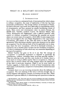 what is a military occupation?