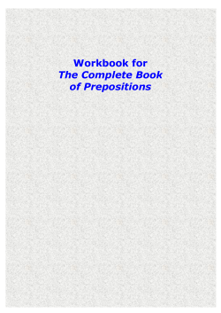 Preposition workbook - Understanding Grammar