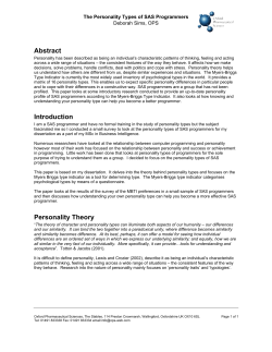 The personality types of SAS programmers
