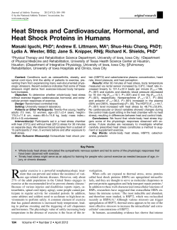 Heat Stress and Cardiovascular, Hormonal, and Heat Shock