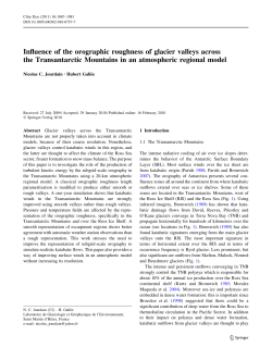 Influence of the orographic roughness of glacier valleys across the