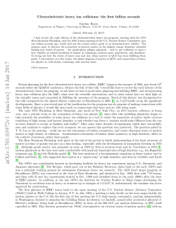 Ultrarelativistic heavy ion collisions: the first billion seconds