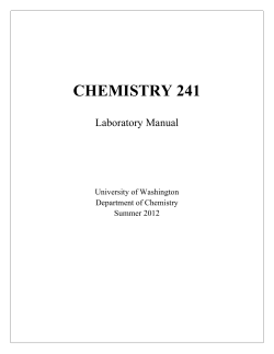 chemistry 241 - Catalyst - University of Washington