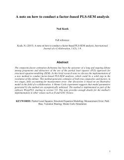 A note on how to conduct a factor-based PLS