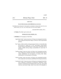 Minimum Wage Order - Government of Grenada