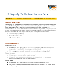 Teacher`s Guide U.S. Geography: The Northeast