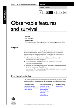 Observable features and survival