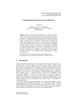Communication Mechanism of Ironic Discourse