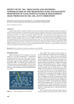 effect of fe3+/ba2+ mole ratio and sintering