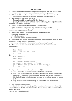 PERL QUESTIONS 1) What arguments do you frequently use for