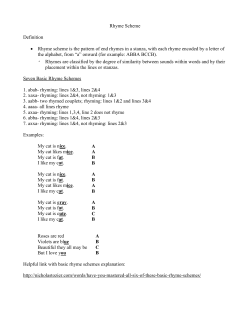Rhyme Scheme - English with Mrs. Lamp