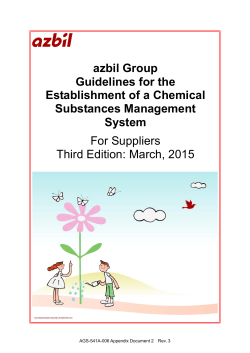 azbil Group Guidelines for the Establishment of a Chemical