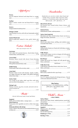 Appetizers~ ~Entree Salads~ ~Pasta~ ~Sandwiches~ ~ Child`s Menu