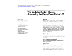 The Mediated Action Sheets: Structuring the Fuzzy