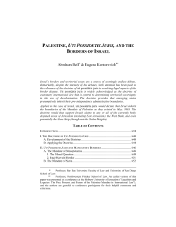 palestine, uti possidetis juris, and the borders of israel