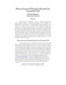 Person-Centered Therapists Describe the Counselor`s Self