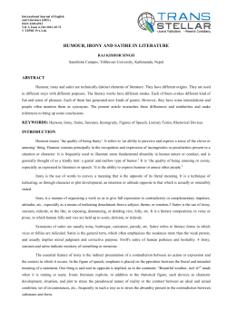 humour, irony and satire in literature