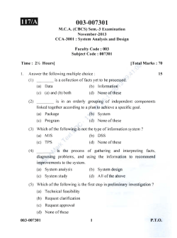 System analysis and design