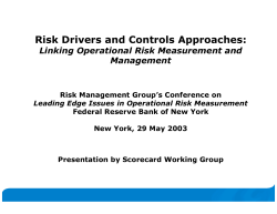 Risk Drivers and Controls Approaches