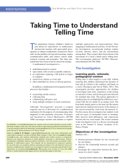 Taking Time to Understand Telling Time