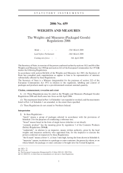 2006 No. 659 WEIGHTS AND MEASURES The Weights and