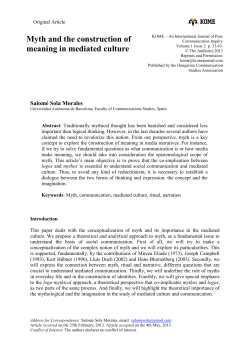 Myth and the construction of meaning in mediated culture