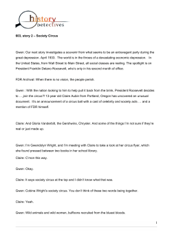 603, story 2 – Society Circus Gwen: Our next story