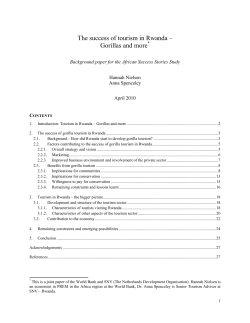 The success of tourism in Rwanda &ndash; Gorillas