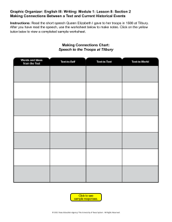 Making Connections Chart: Speech to the Troops at Tilbury Graphic